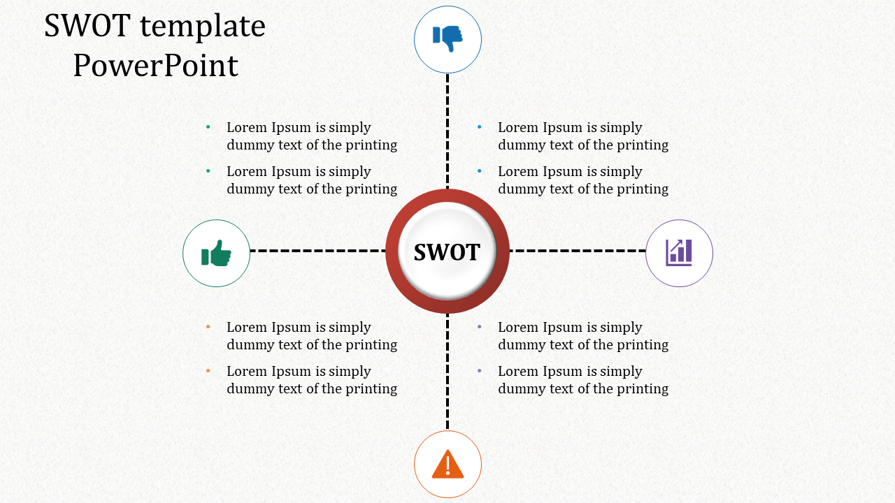 Best SWOT Template PowerPoint Slide Design-Four Node